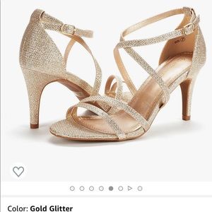 Dream Pairs Gold Glitter Pump